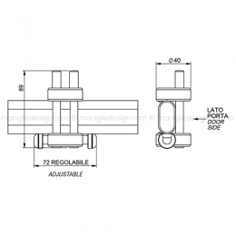 Fermo superiore per doppia porta in vetro ACV006 2