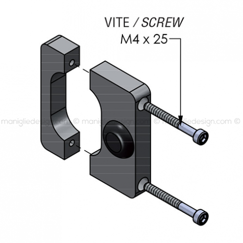 Fermo superiore per scorrevole porta in vetro ACV007