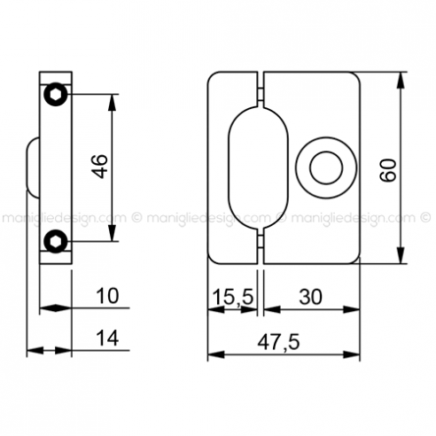 Fermo superiore per scorrevole porta in vetro ACV007