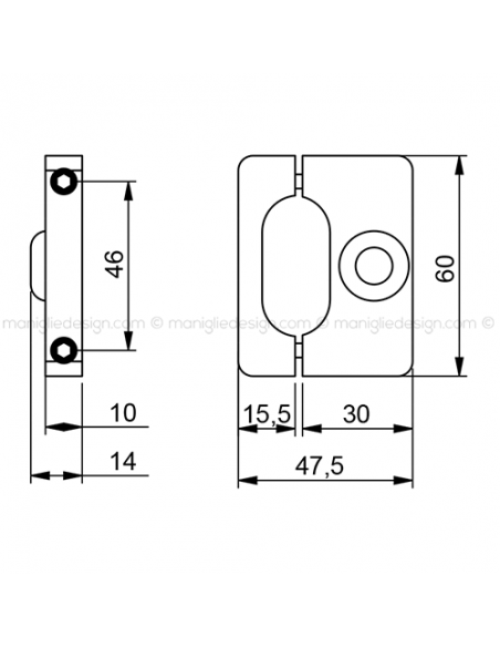 Fermo superiore per scorrevole porta in vetro ACV007