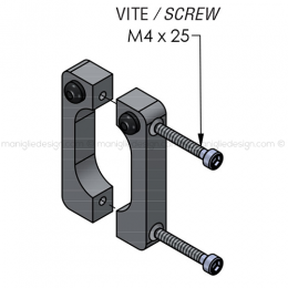 Fermo superiore per scorrevole porta in vetro ACV009 2