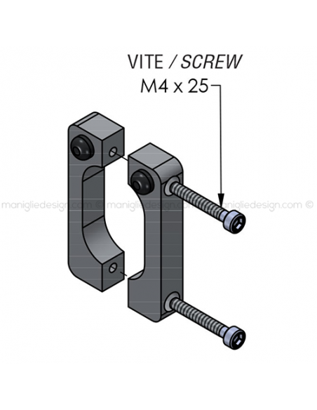 Fermo superiore per scorrevole porta in vetro ACV009