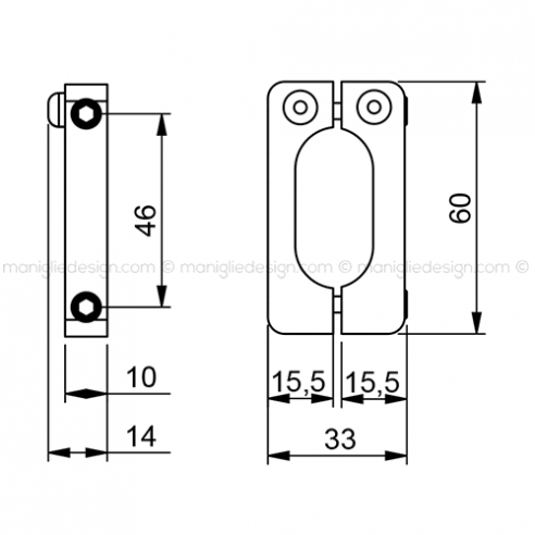 Fermo superiore per scorrevole porta in vetro ACV009