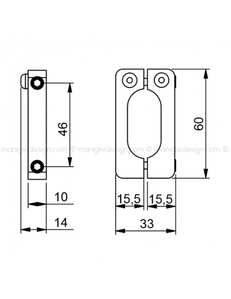 Fermo superiore per scorrevole porta in vetro ACV009