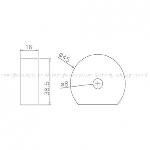 Spessore 16 mm per scorrevole tubo tondo ACV024