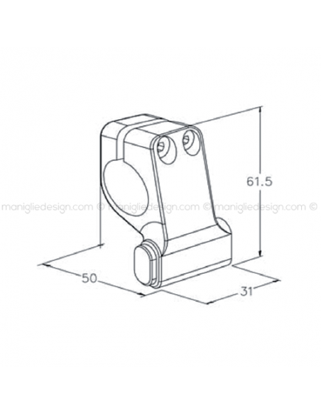 Fermo destro per tubo tondo diametro 25 mm ACV040