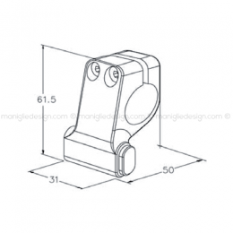 Fermo sinistro per tubo tondo diametro 25 mm ACV041 2