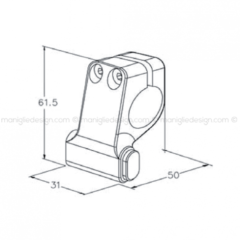 Fermo sinistro per tubo tondo diametro 25 mm ACV041