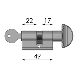 Cilindro 49 mm chiave e nottolino CLD001