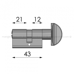 Cilindro 43 mm taglio vite e nottolino CLD002