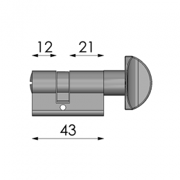Cilindro 43 mm taglio vite e nottolino CLD003