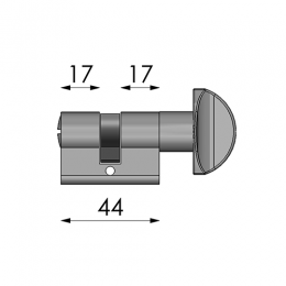 Cilindro 44 mm taglio vite e nottolino CLD008