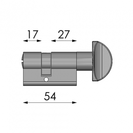 Cilindro 54 mm taglio vite e nottolino CLD010