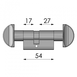 Cilindro 54 mm taglio nottolino e nottolino CLD012