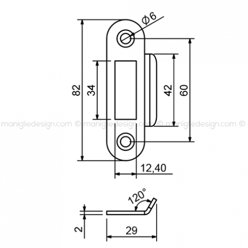 Incontro serratura per vetro INC101