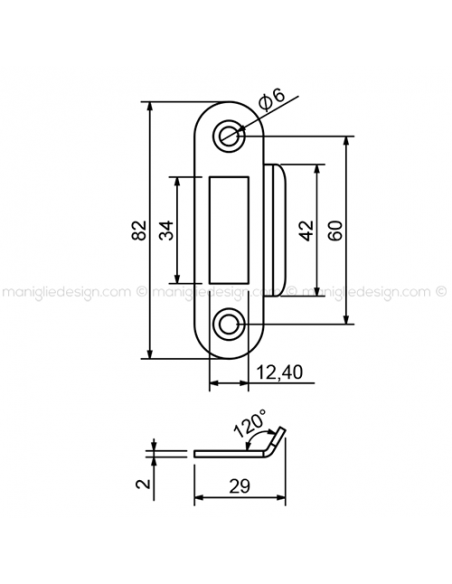 Incontro serratura per vetro INC101