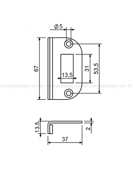 Incontro serratura per vetro INC102