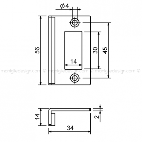 Incontro serratura per vetro INC103