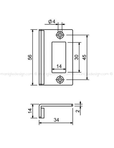 Incontro serratura per vetro INC103