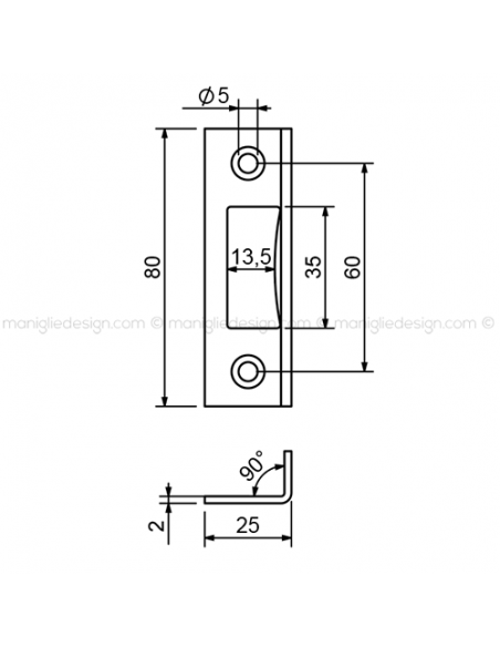Incontro serratura per vetro INC105