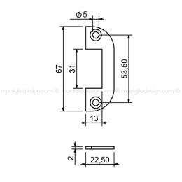 Incontro serratura per vetro INC106 2
