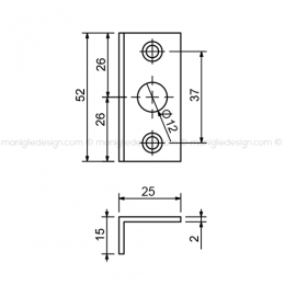 Incontro serratura per vetro INC109 2