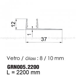 Guarnizione in PVC per vetro spessore 8-10 mm GRN005.2200 2
