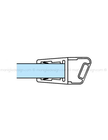Guarnizione magnetica in PVC a 45 gradi per vetro spessore 6-8 mm GRN013.2200