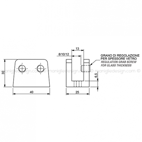 Guida a pavimento per vetro MRS011