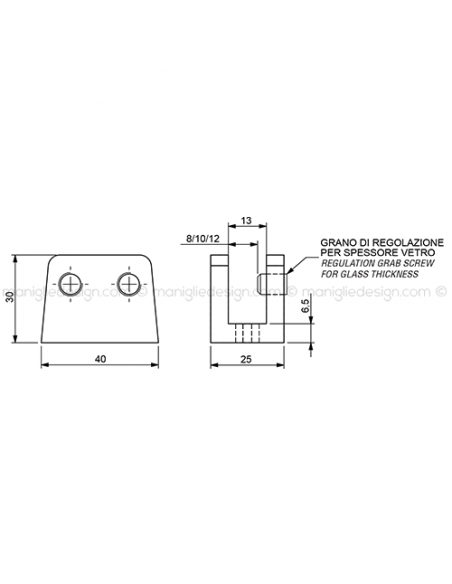 Guida a pavimento per vetro MRS011