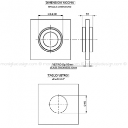 Nicchia tonda aperta diametro 65 mm per porta in vetro NVT605 2