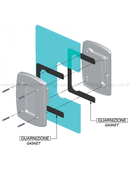 Nicchia rettangolare cieca per porta in vetro NVT607