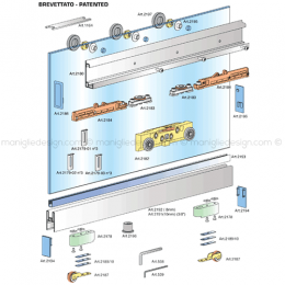 Sistema invisibile porta scorrevole in vetro Magic 1100/VB/10 2