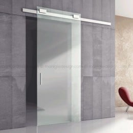 Sistema per porta scorrevole in vetro Diva Air con binario 2 metri