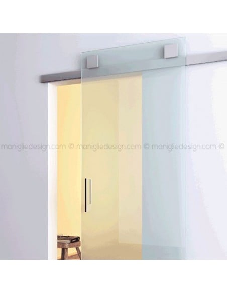 Sistema per porta scorrevole in vetro Diva con binario 2 metri