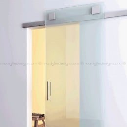 Sistema per porta scorrevole in vetro Diva con binario 3 metri