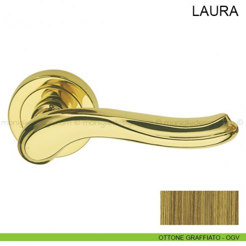 Maniglia per porta Laura Pasini ottone graffiato