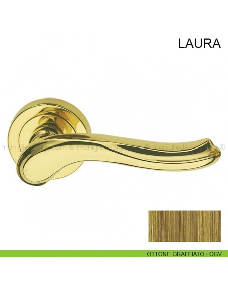Maniglia per porta Laura Pasini ottone graffiato