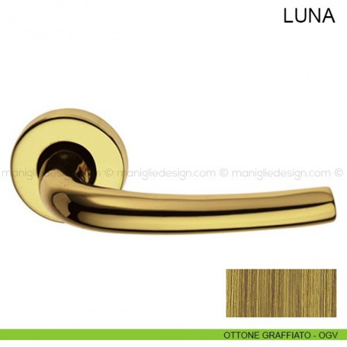 Maniglia per porta Luna Pasini ottone graffiato
