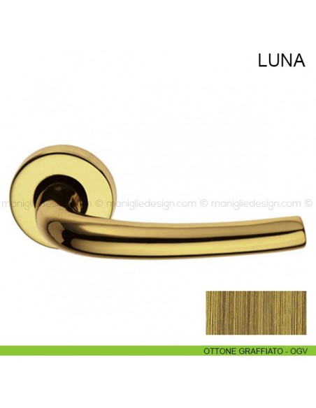 Maniglia per porta Luna Pasini ottone graffiato