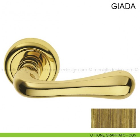 Maniglia per porta Giada Pasini ottone graffiato