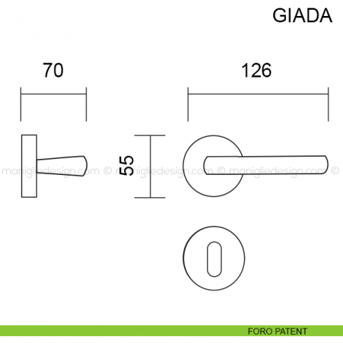Maniglia per porta Giada Pasini foro patent