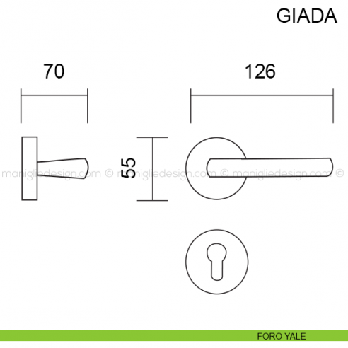 Maniglia per porta Giada Pasini foro yale