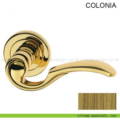 Maniglia per porta Colonia Pasini ottone graffiato