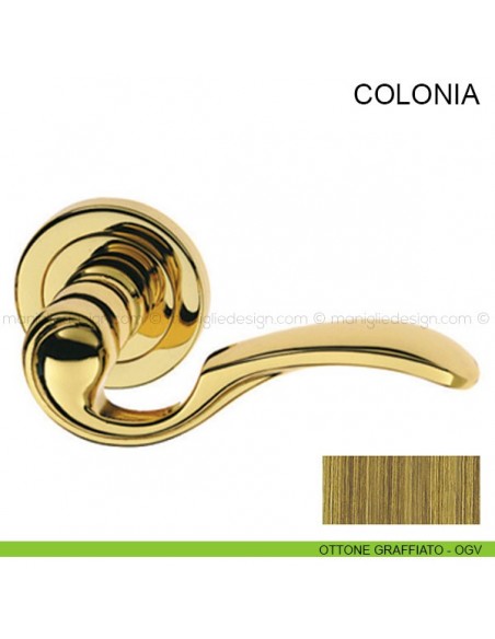 Maniglia per porta Colonia Pasini ottone graffiato