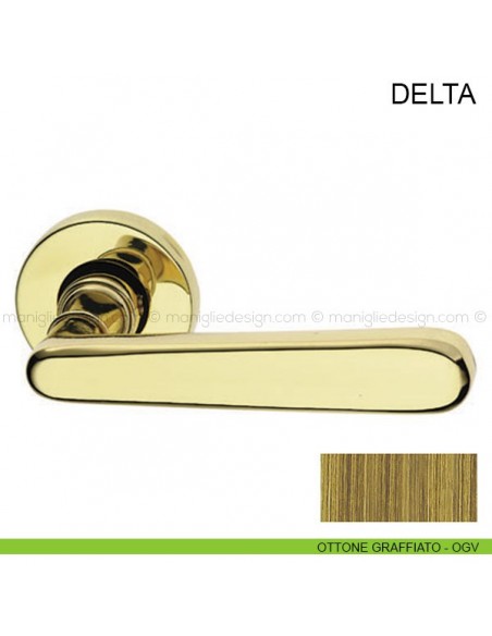 Maniglia per porta Delta Pasini ottone graffiato