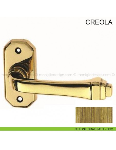 Maniglia per porta Creola Pasini ottone graffiato