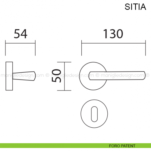 Maniglia per porta Sitia Pasini foro patent