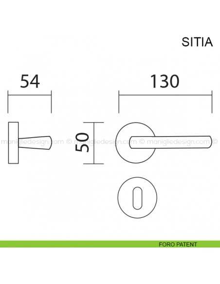 Maniglia per porta Sitia Pasini foro patent