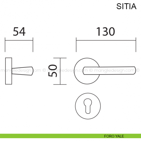 Maniglia per porta Sitia Pasini foro yale